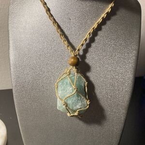 Crystal Agate Stone Net Holder Braided Long Rope Charms for Party Yoga Meditatio